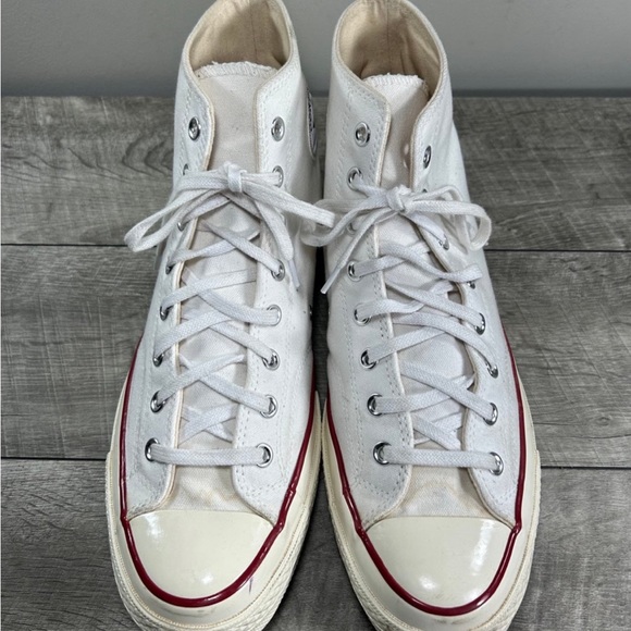 Converse Chuck Taylor 10 All Star Mens White Sneakers Kicks Shoes Size 11.5 - Picture 4 of 9